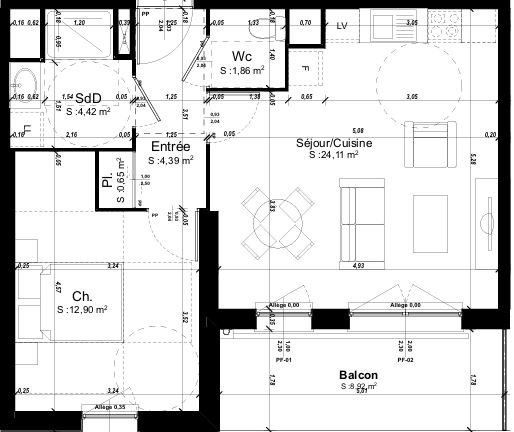 Immo80 – L'immobilier à Amiens et dans la Somme-T2 NEUF AVEC BALCON ET PARKING AMIENS SUD