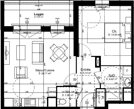 Immo80 – L'immobilier à Amiens et dans la Somme-T2 AVEC LOGGIA ET PARKING AMIENS SUD